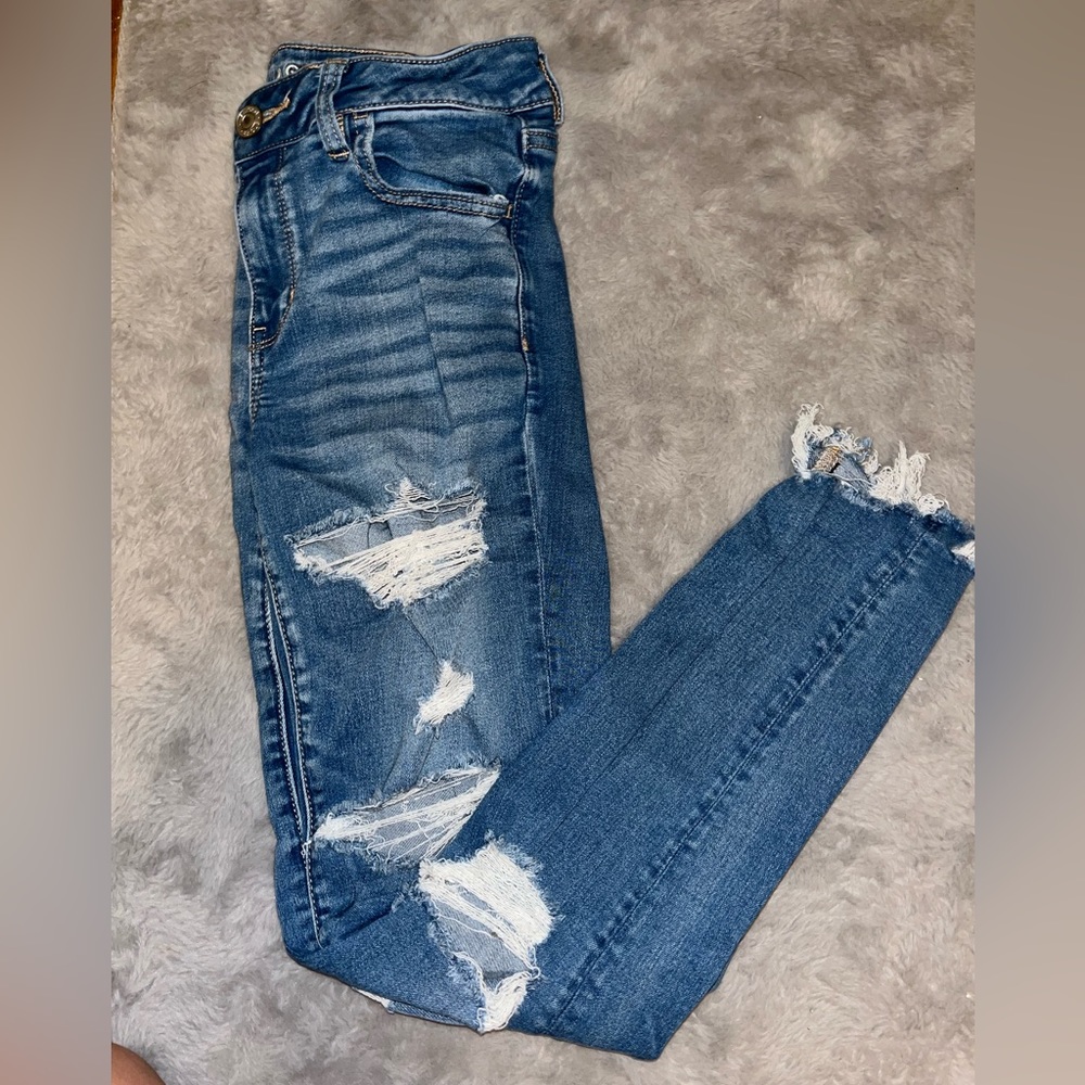 american eagle ripped jeggings